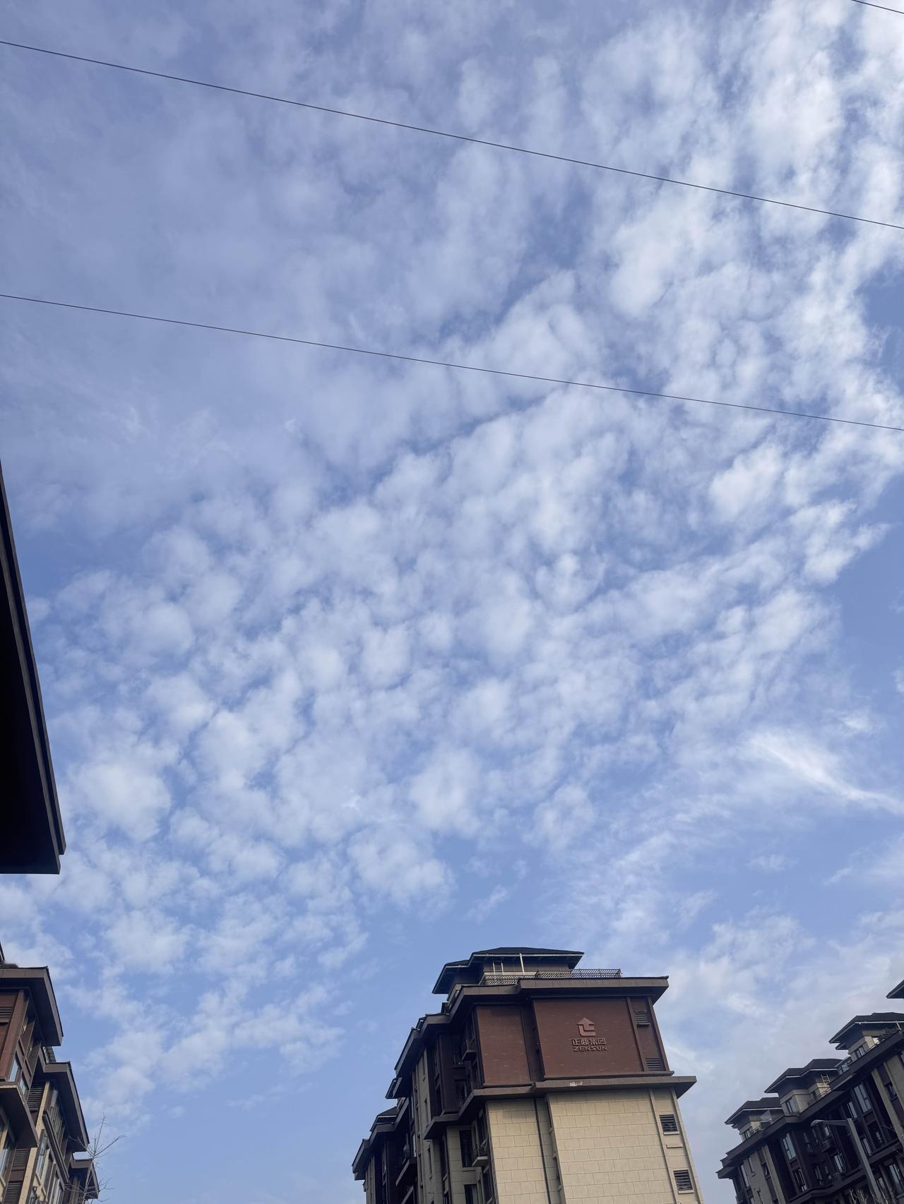 晒图笔记大赛蓝是纯粹的蓝，云是散着的白，今天的天空是老天爷随手画的简笔画，简单又