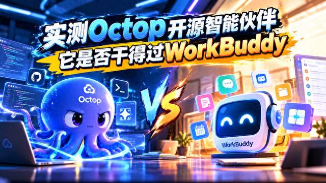 实测Octop开源智能伙伴，它是否干得过WorkBuddy