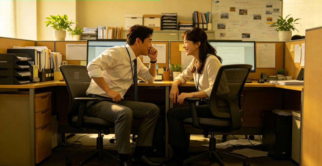 我发现身边有人喜欢“习惯性暧昧”。
 
今天办公室一小伙找张姐帮忙，张姐当时正忙