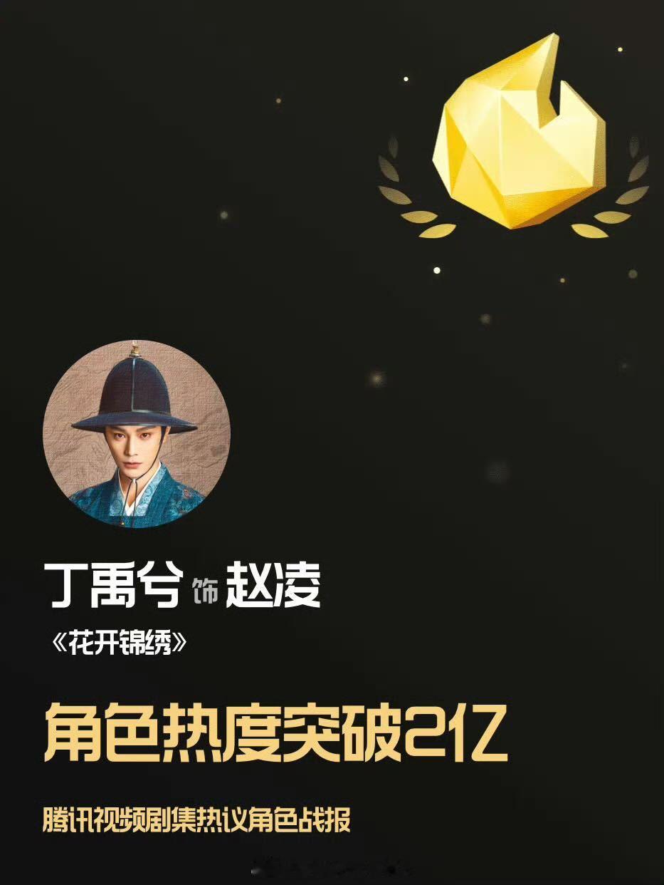 丁禹兮在播剧 花开锦绣 角色热度突破两亿！！！ 