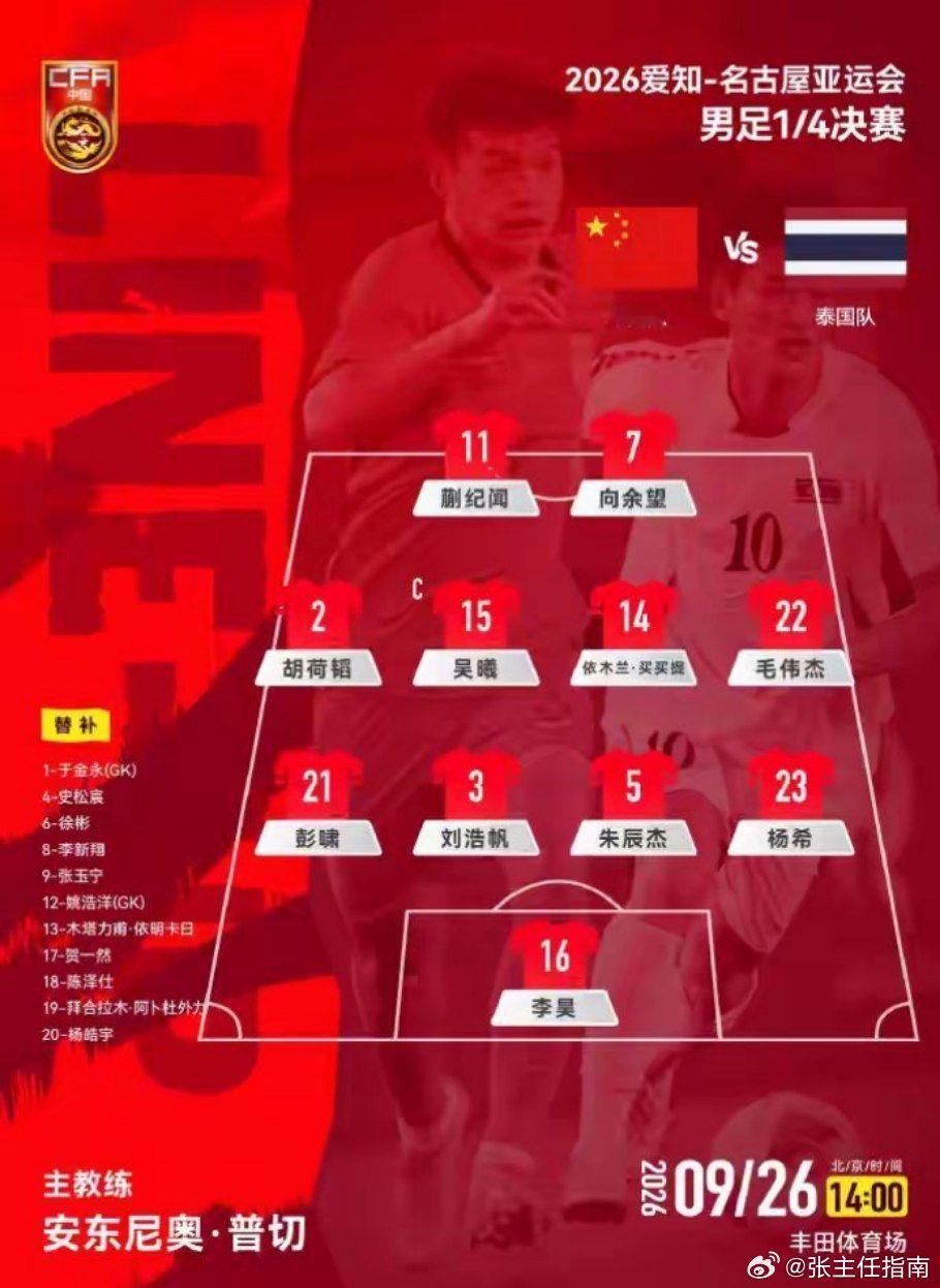 一场3-0大胜，中国足球赢了！亚运会：国足U23淘汰泰国，杀进4强北京时间202
