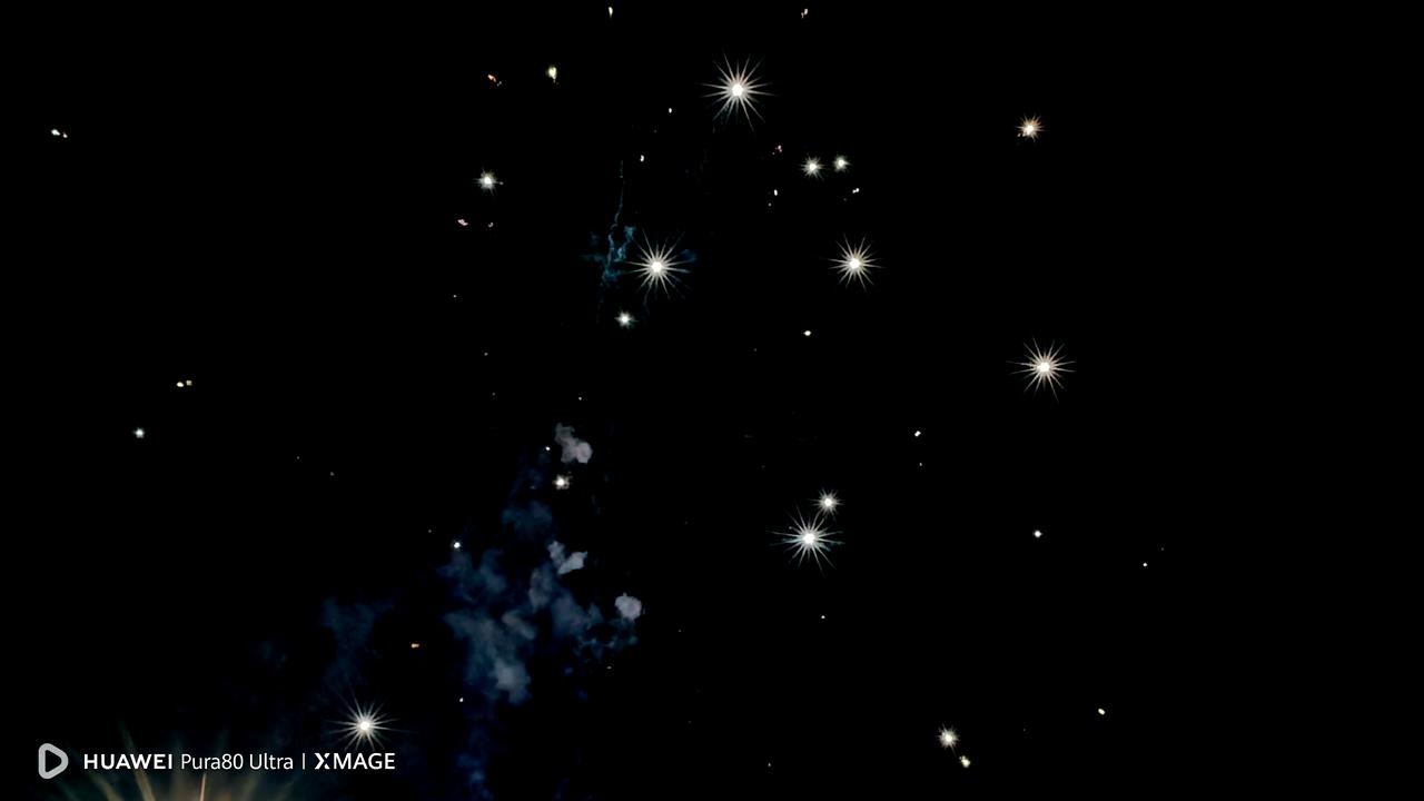 HUAWEI Pura80ultra XMAGE影像 ，可变光圈，拍摄烟花的优势