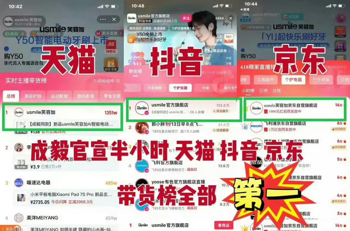 成毅今日官宣笑容加全球品牌代言人！！！带领品牌销量全平台登顶第一！真顶级商务能力
