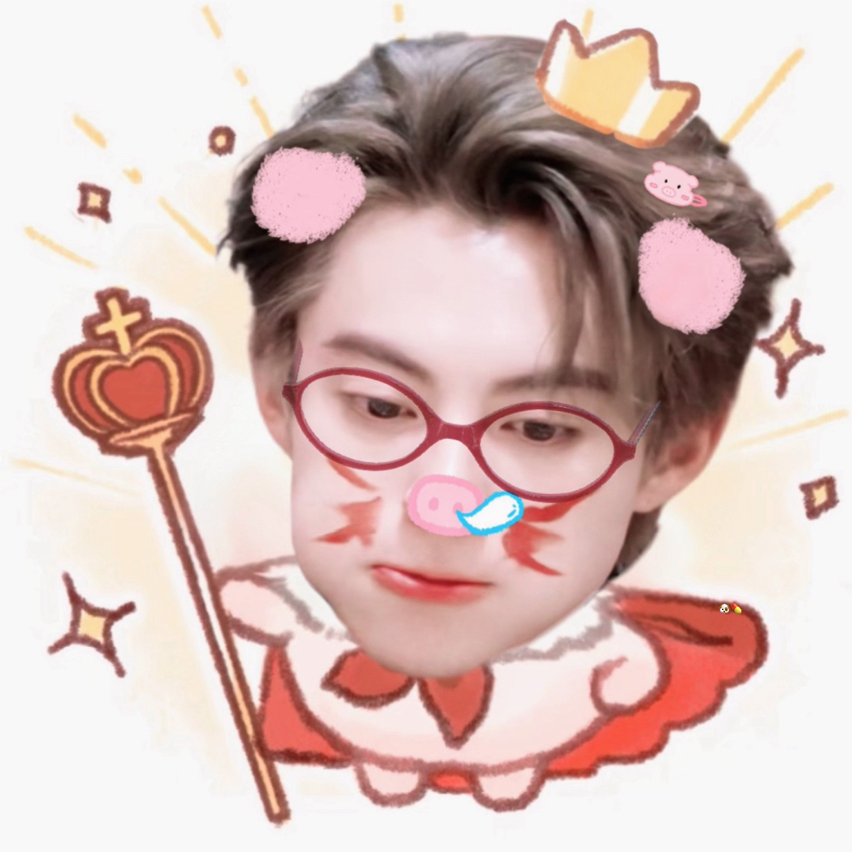 差点忘了今天还没祝我宝宝节日快乐 生产一张猪图祝宝宝大王永远快乐