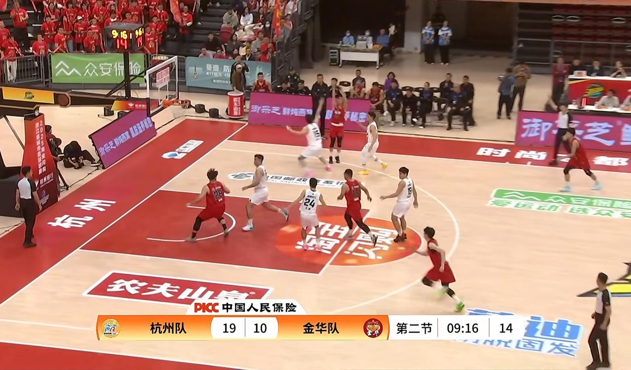 杭州又赢了，这场背景是金华！79-69！杭州第三节教金华队做人！单节24-15，