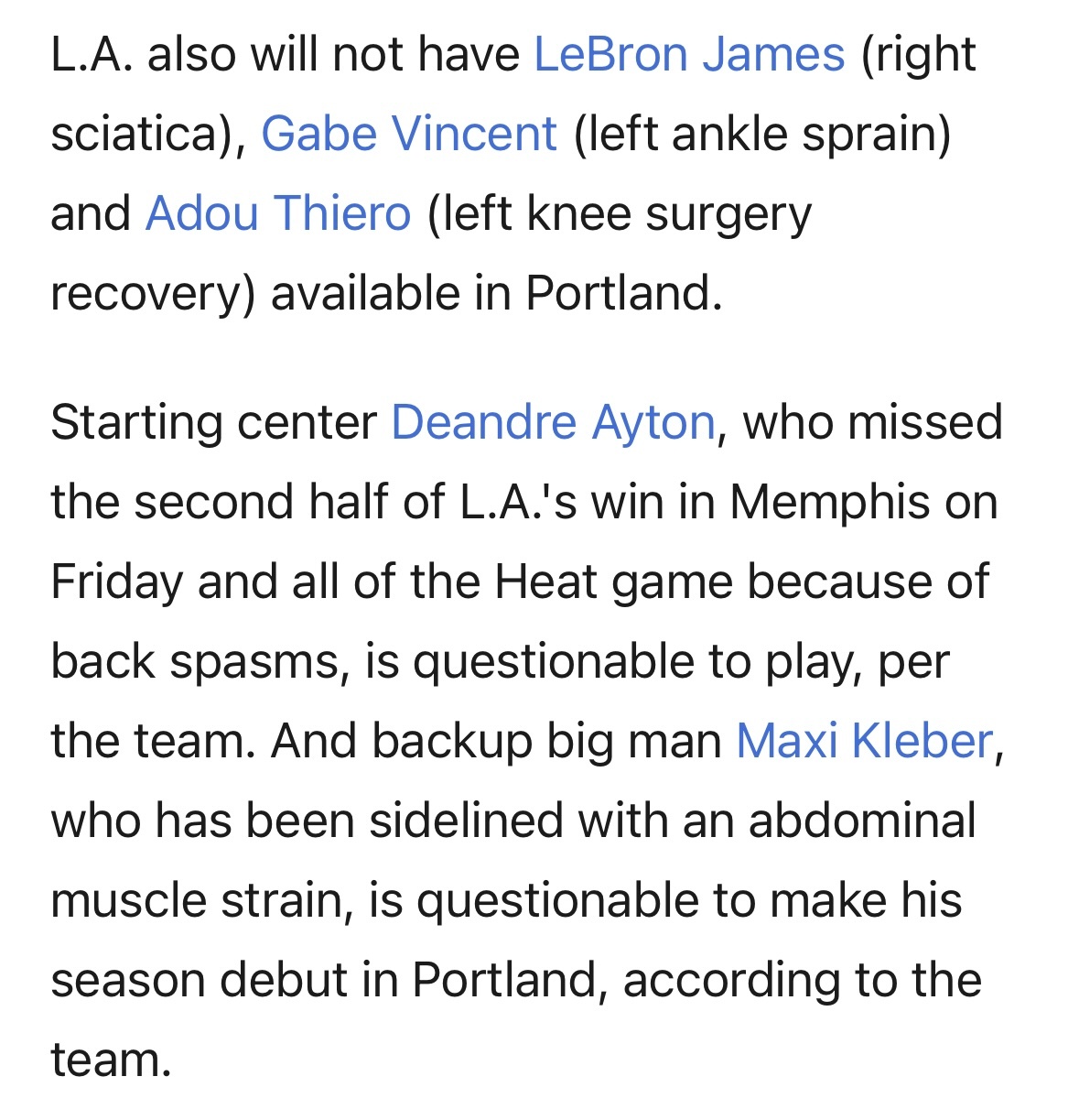 I'm back？！Dave McMenamin：因腹部肌肉拉伤而缺阵的替补内线