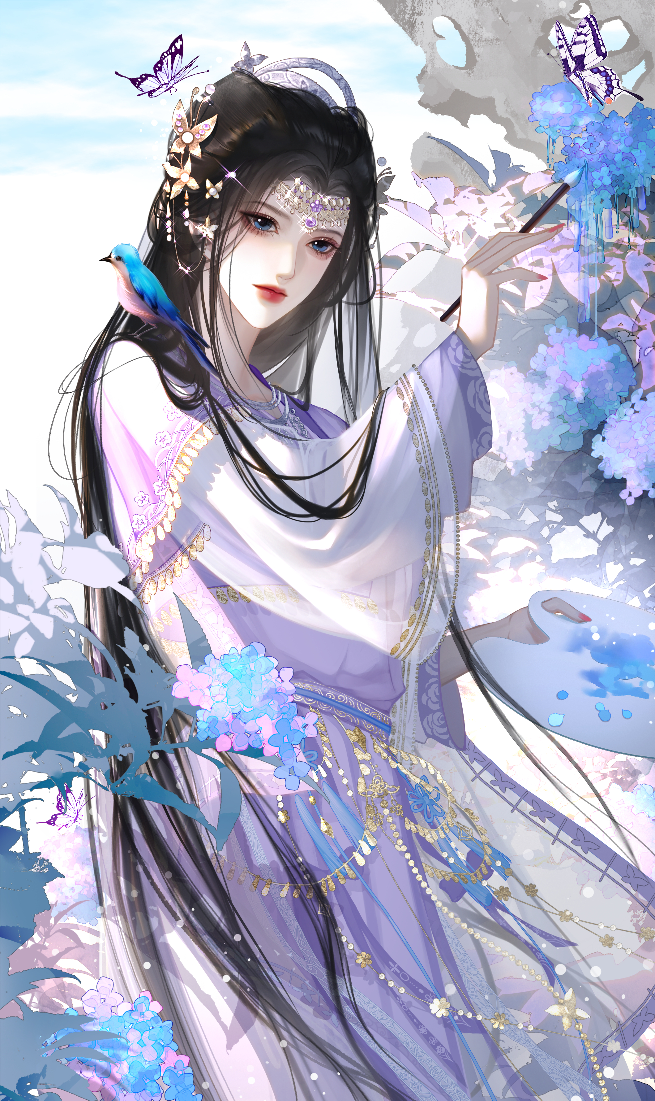焰灵姬1124生日快乐 天行九歌焰灵姬朱雀焰灵姬朱雀衔火燃红袂，彩笔裁云染紫裳。