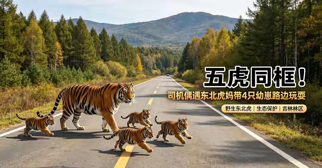 虎豹的生育能力强了，人的生育能力弱了
9月17日，吉林延边多名司机野外行车时偶遇