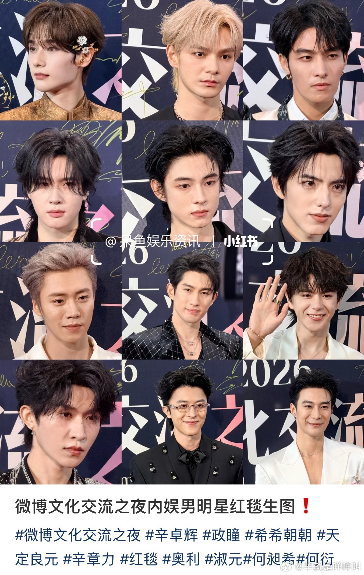微博文化交流之夜内娱男明星红毯生图竞下🤔选一个