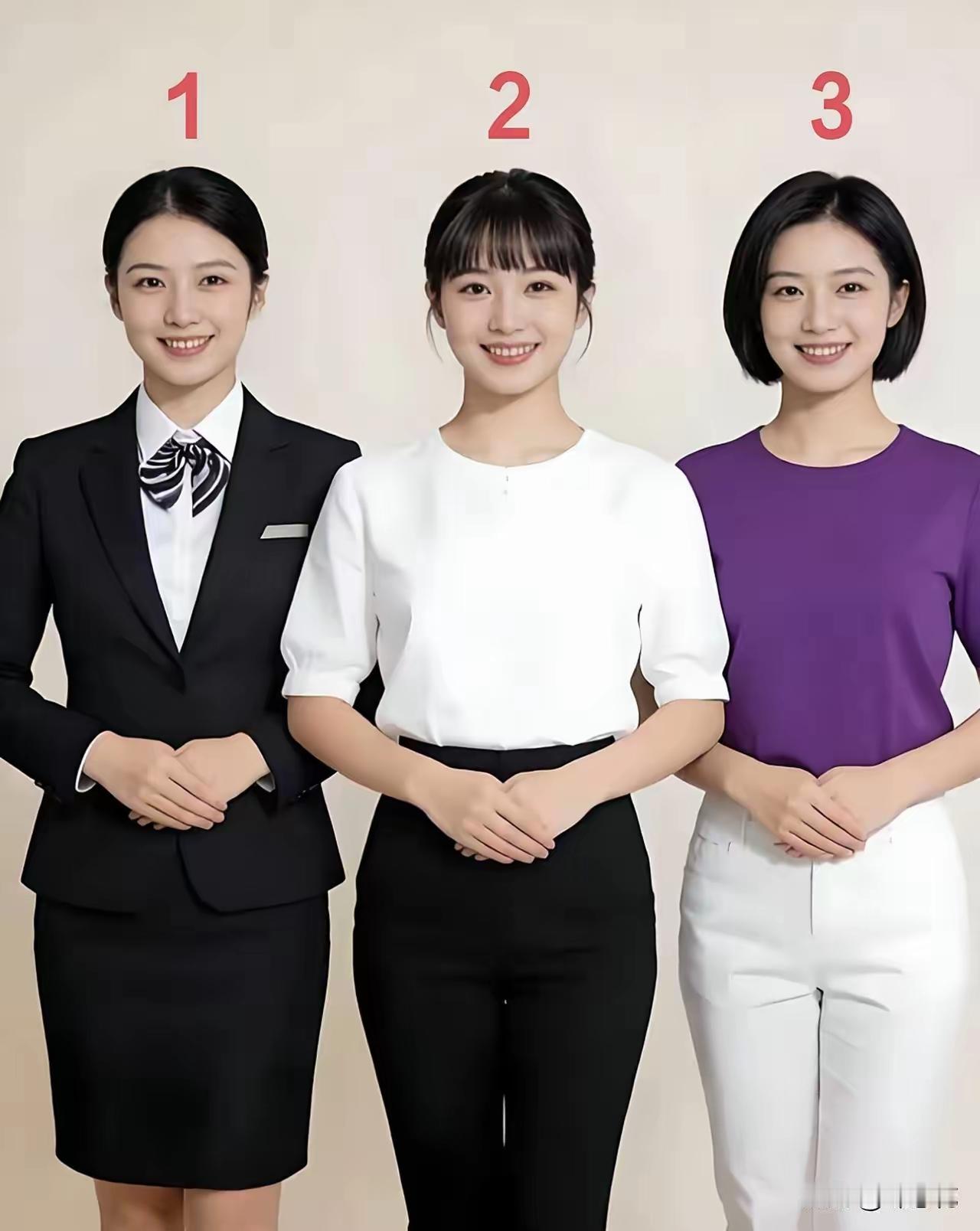 请问什么样的女人算得上是美女假如你是董事长，办公室给你务色三个秘书，你会选择几号