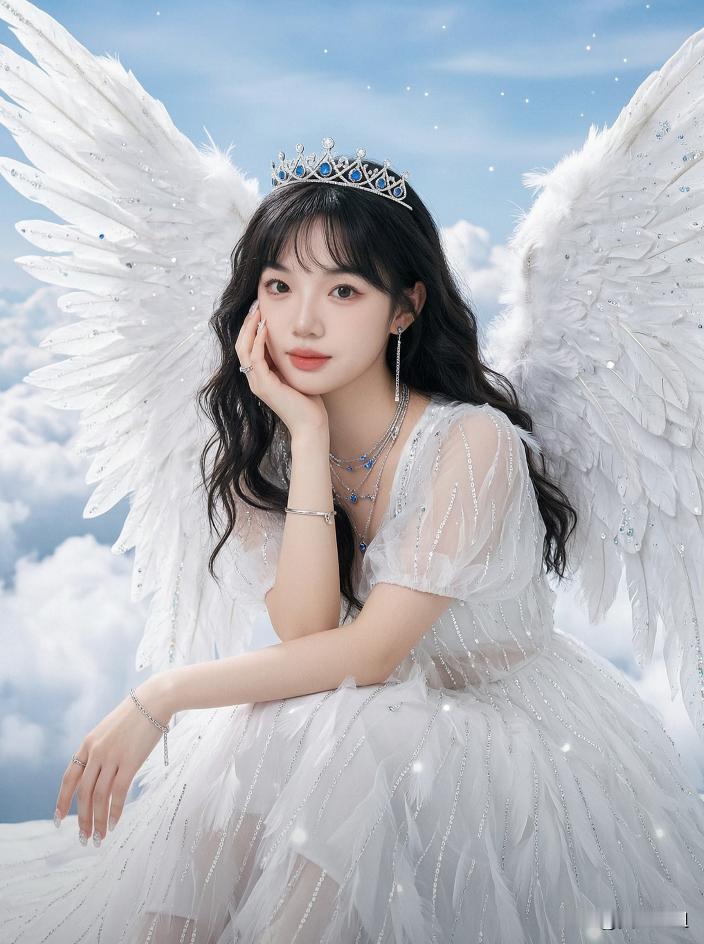 这位仙女好漂亮，有天使的翅膀！