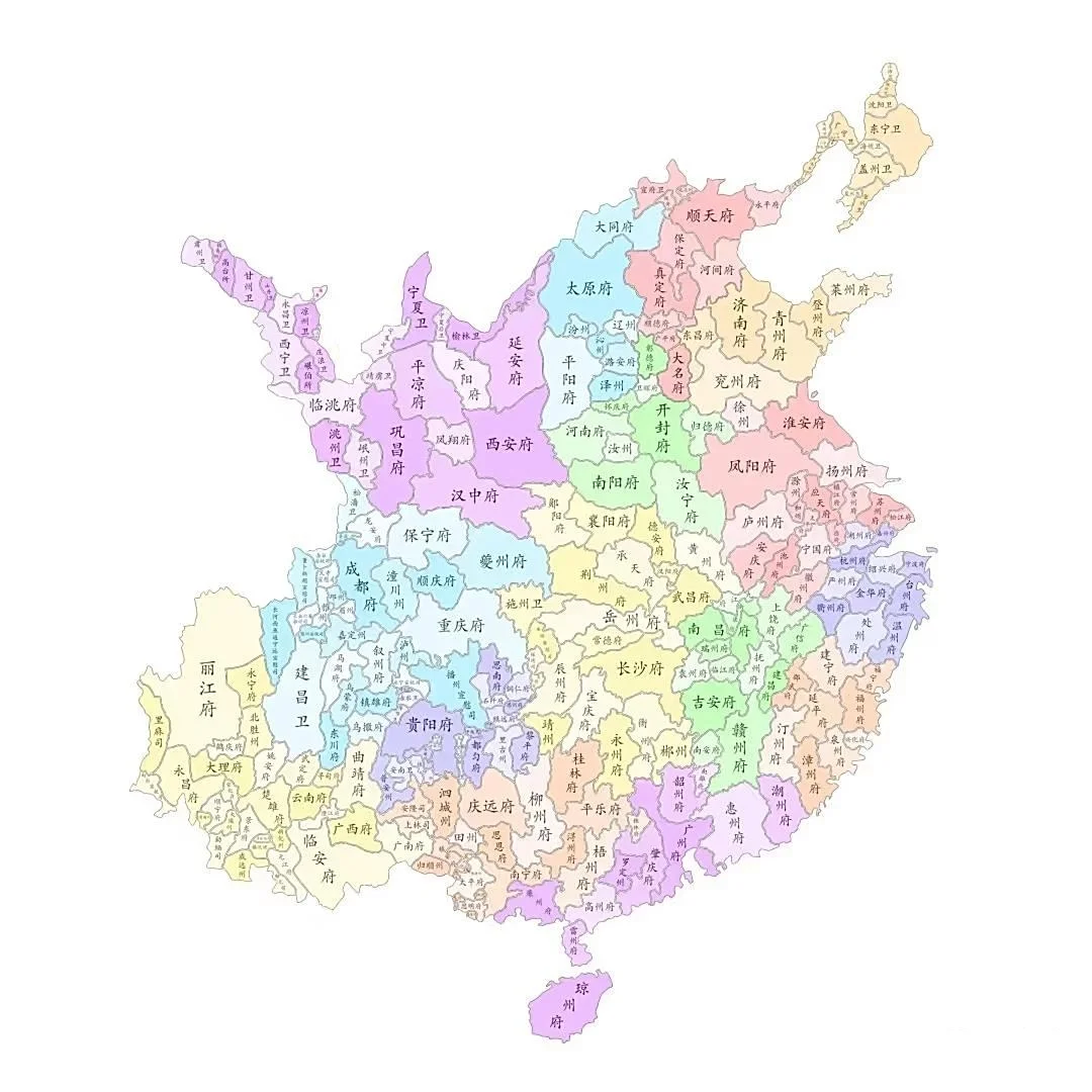 明朝各府的详细划分，你属于哪里？