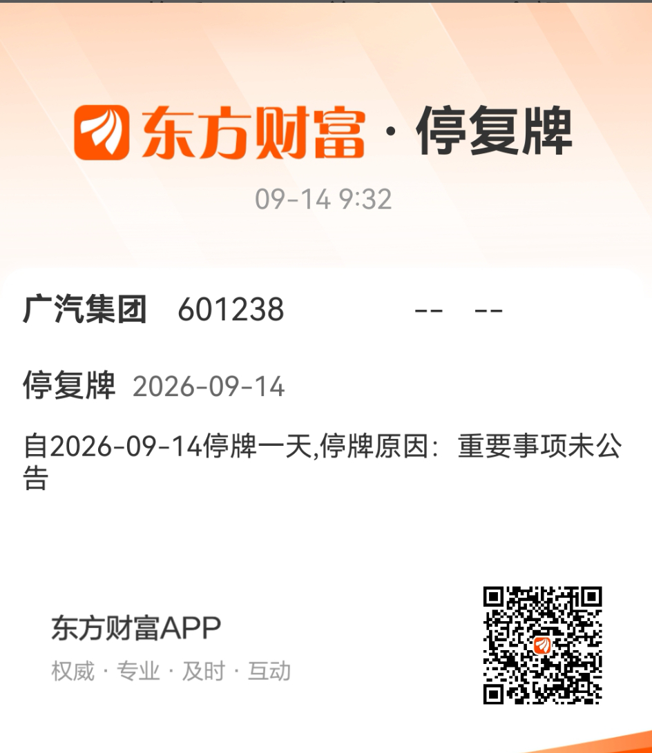 昨天有小作文广汽和一汽，今天广汽就停牌了，难道？[笑cry]发改委将助推大型车企