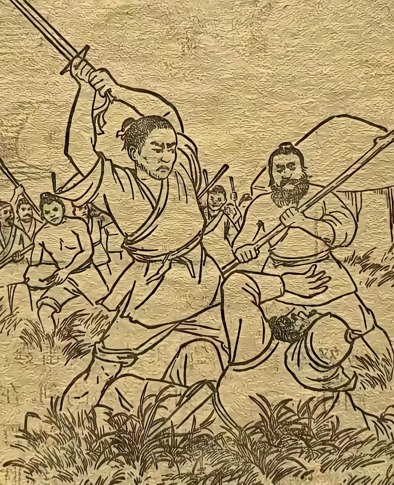 一场激烈的古代武士战斗。看图片你还知道这是哪段历史典故吗？讲述了什么内容？欢迎历