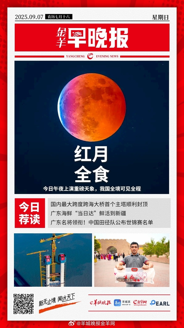 #金羊早晚报# 月全食要来了，记得抬头看“红月亮”！2025年世界自由区组织大会