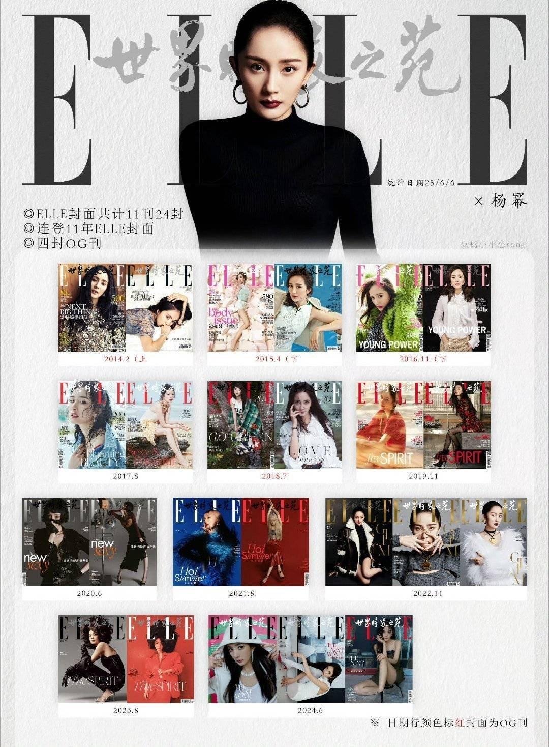 杨幂[超话] ym杨幂ELLE12连登恭喜邀请顶流女星十二年连登[兔子]恭喜12