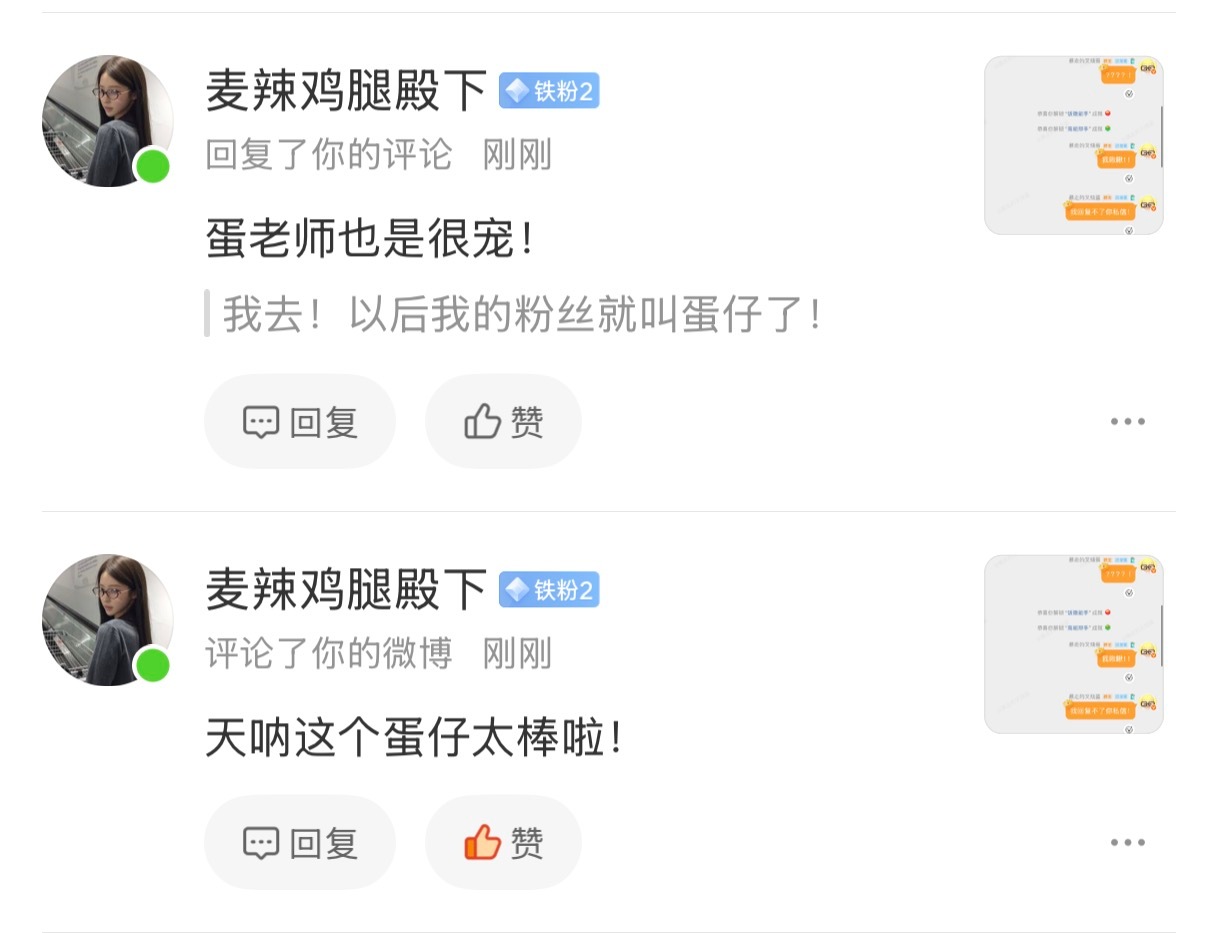 谢谢这个麦辣鸡腿殿下！以后你们叫小蛋仔！这个名字好可爱！ʚ₍ ᐢ. ̫ .ᐢ ₎