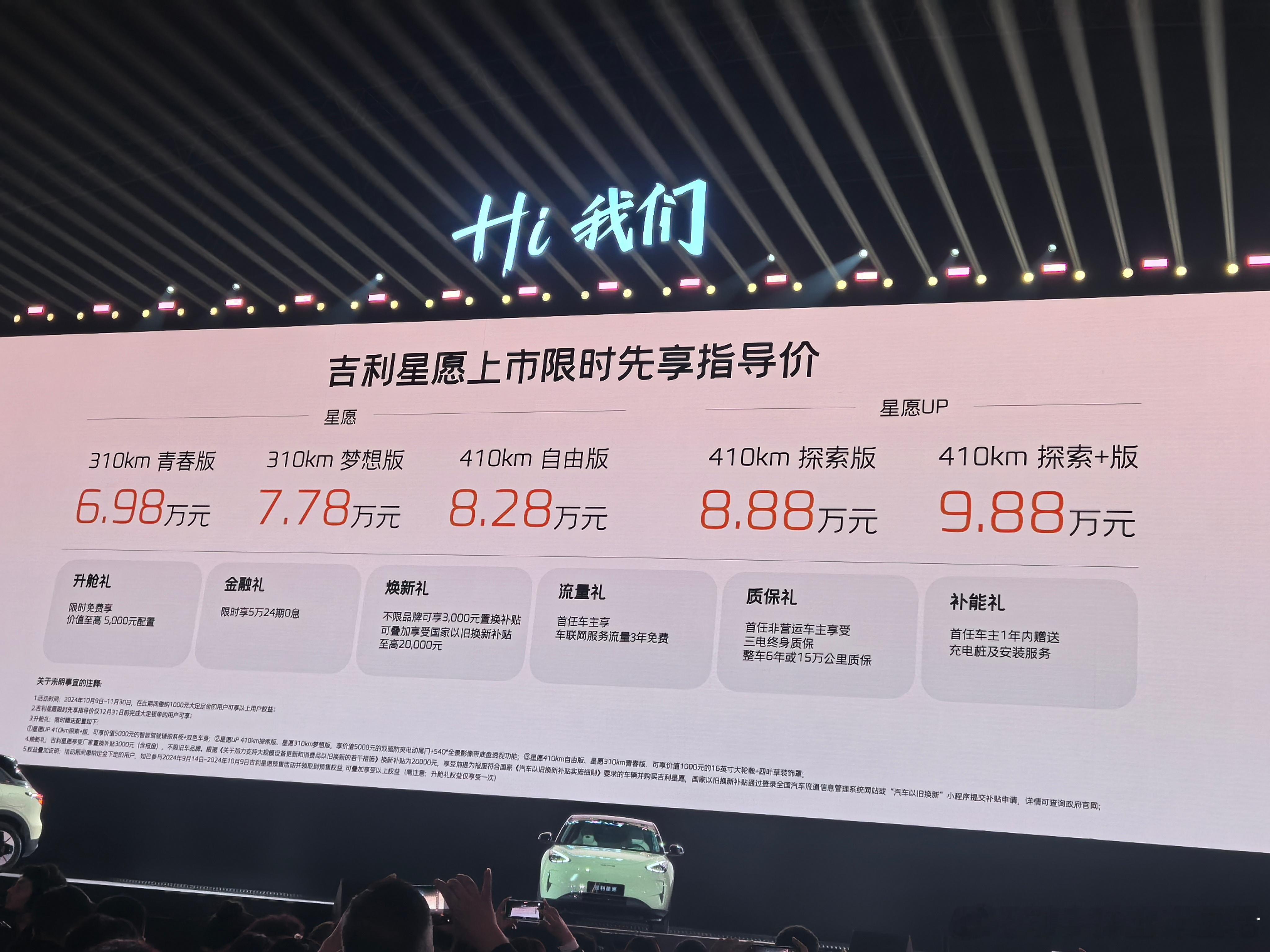 吉利星愿上市限时先享指导价 6.98 万元起！后驱，前备厢，加上这个舒服的后排座