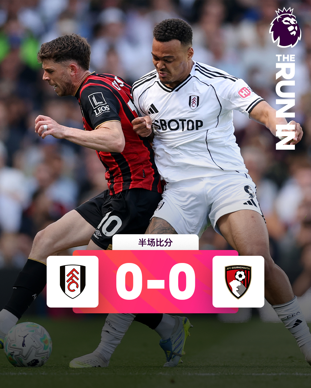 半场比分 | 富勒姆 0-0 伯恩茅斯 英超联赛富勒姆VS伯恩茅斯看英超上咪咕马