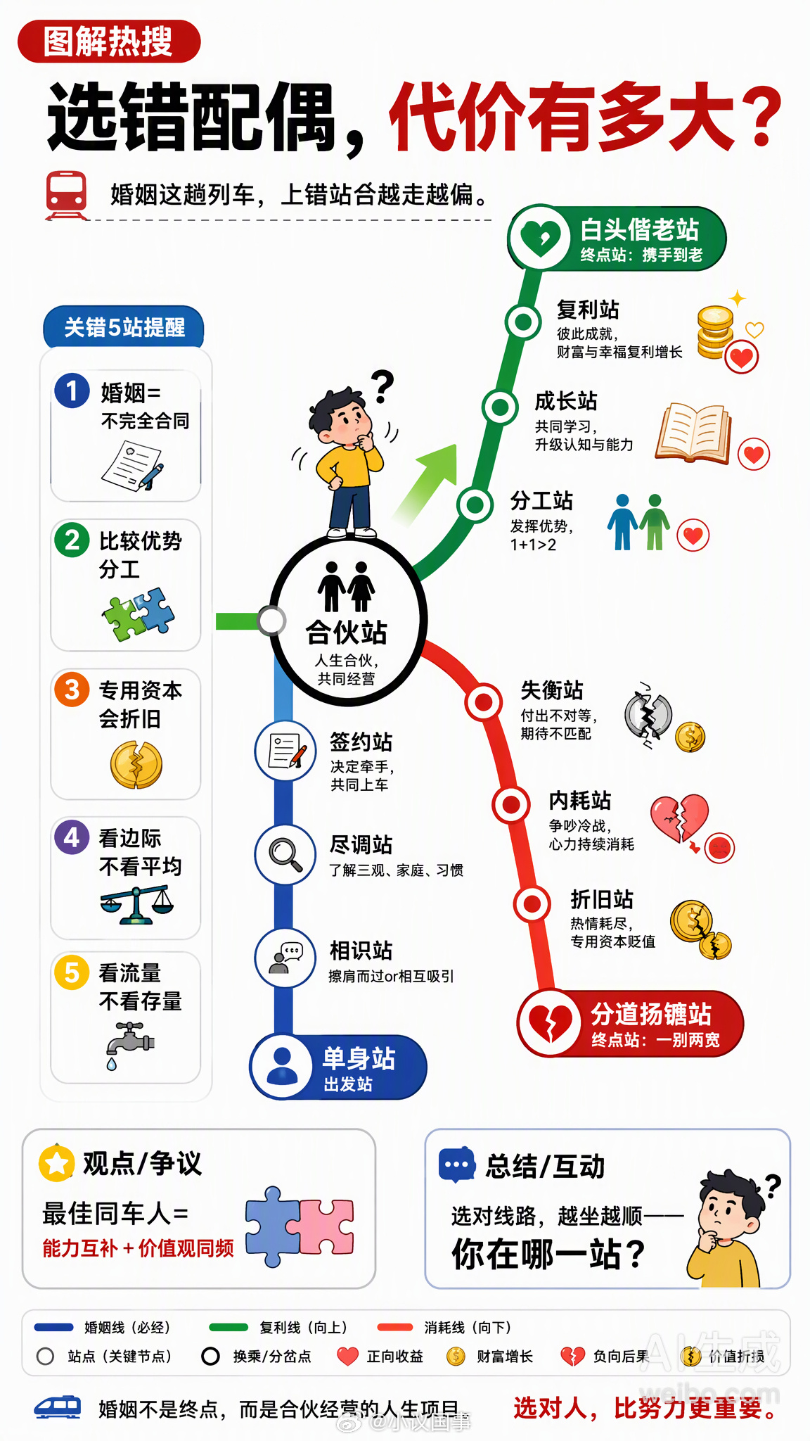 婚姻是本经济账降低选错人的四条尽调原则 选错配偶的代价，远比我们想象的大。很多人