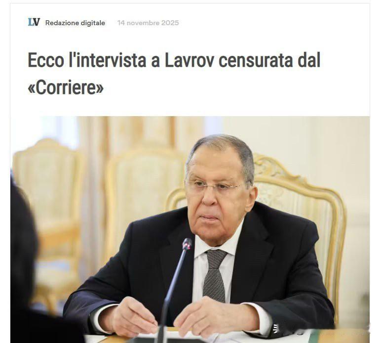 因观点，价值观不同，俄罗斯外长的采访被西方媒体拒绝刊登。

当地时间11月14日