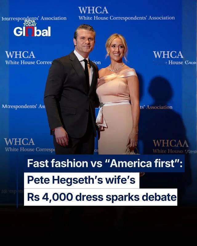 看到一个印度新闻，说美国战争部长皮特·赫格塞斯的妻子詹妮弗·劳切特在白宫记者晚宴