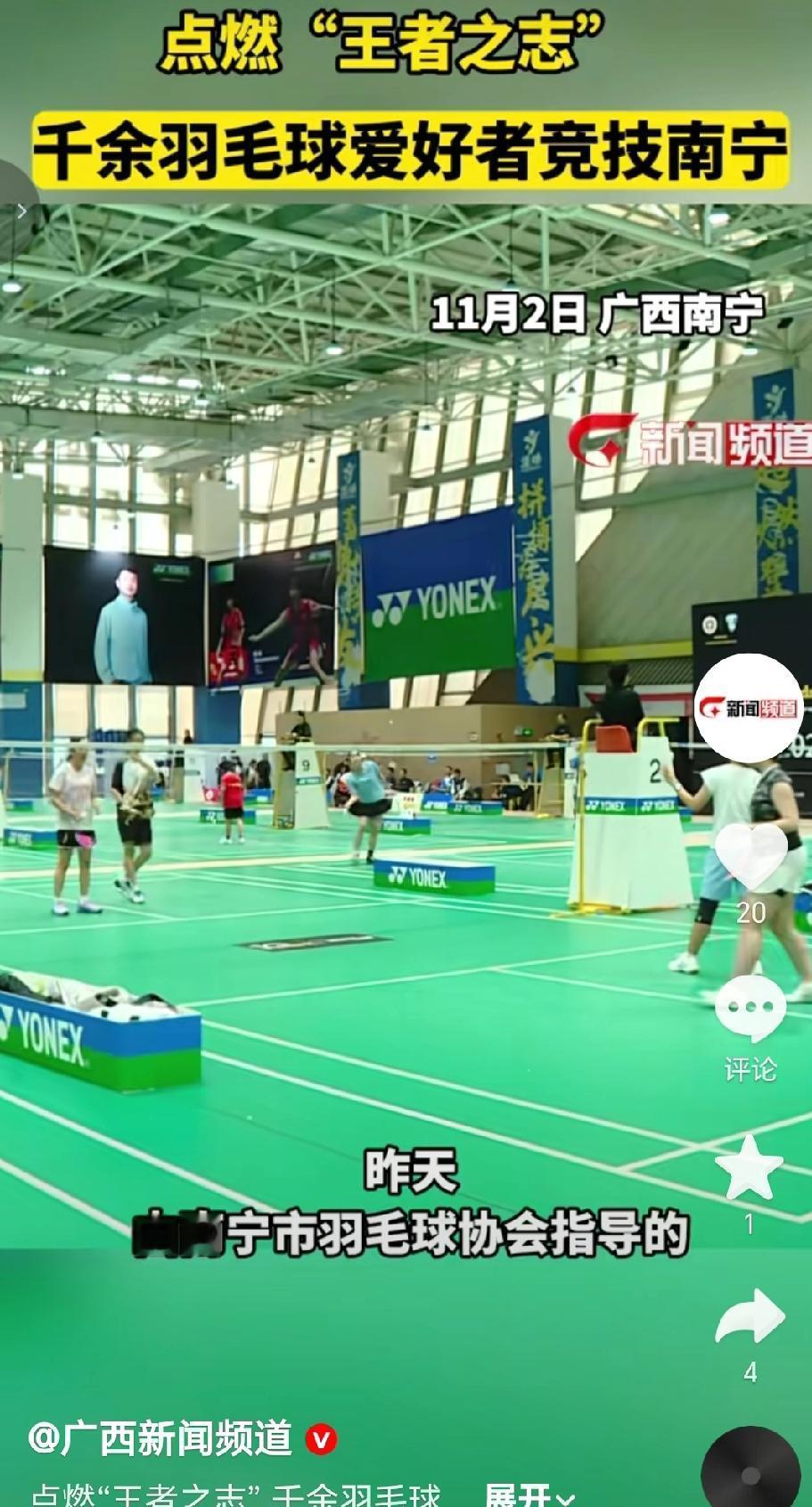 2025年11月2日，由南宁市羽毛球协会指导的名为YONEX“王者之志”羽毛球巡