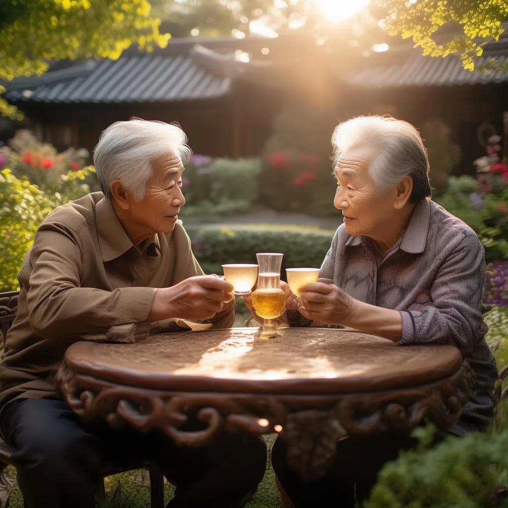 #上联：清茶一杯谈天下；期盼下联#
下联：淡酒一盅话桑麻。