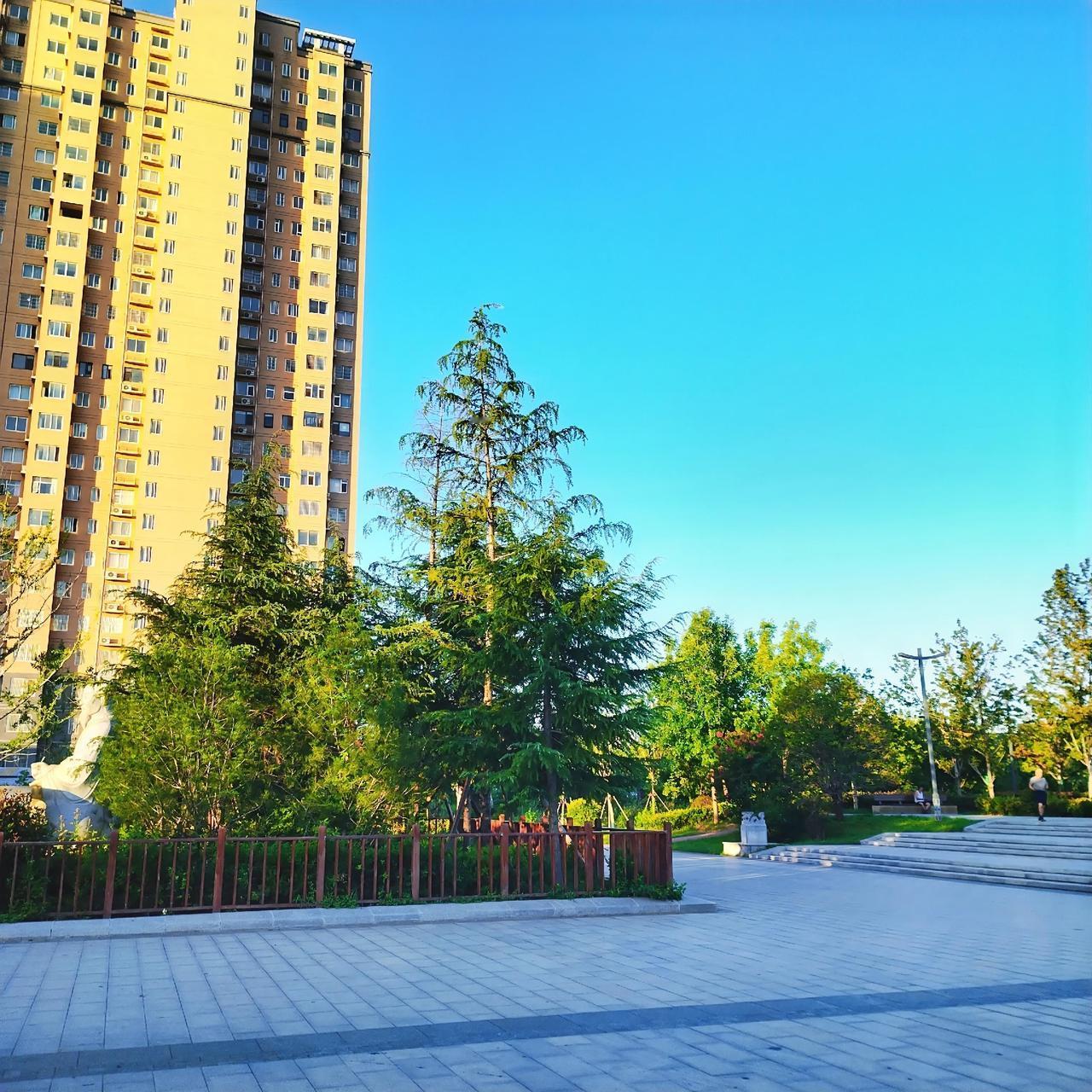 今天早晨去公园锻炼身体，看到千字文文化公园广场美景，拿起手机随手拍了张照片，记录