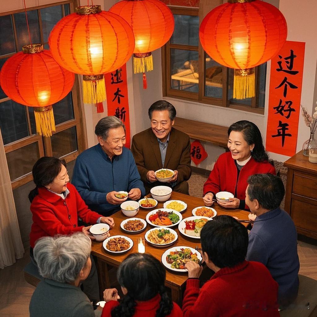 小时候，
过年是全家团圆的时候，
是小孩穿新衣的时候，
是母亲做好吃的时候，
是