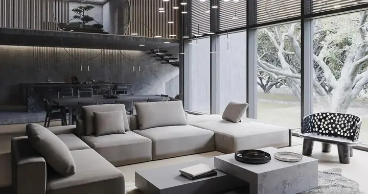 180㎡极简高级灰，青砖、鹅卵石与假山，返璞归真的设计感