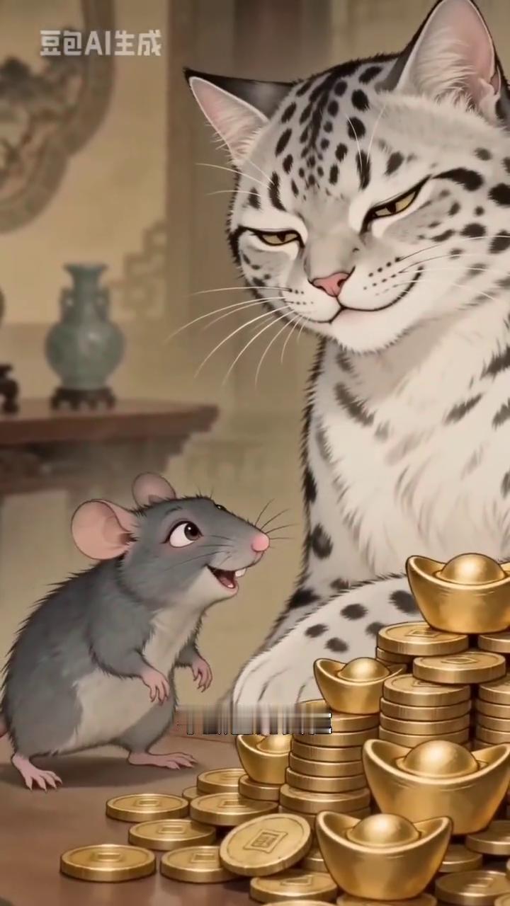 趣味拟人动画谜题。
快来猜猜这句歇后语。明知对面是天敌，只为钱财不顾自身安危，挺