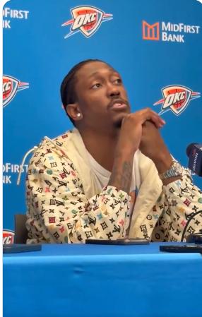 雷霆的杰伦-威廉姆斯正是在第三节防守东契奇的，他谈到了东契奇比赛中左腿筋受伤这一