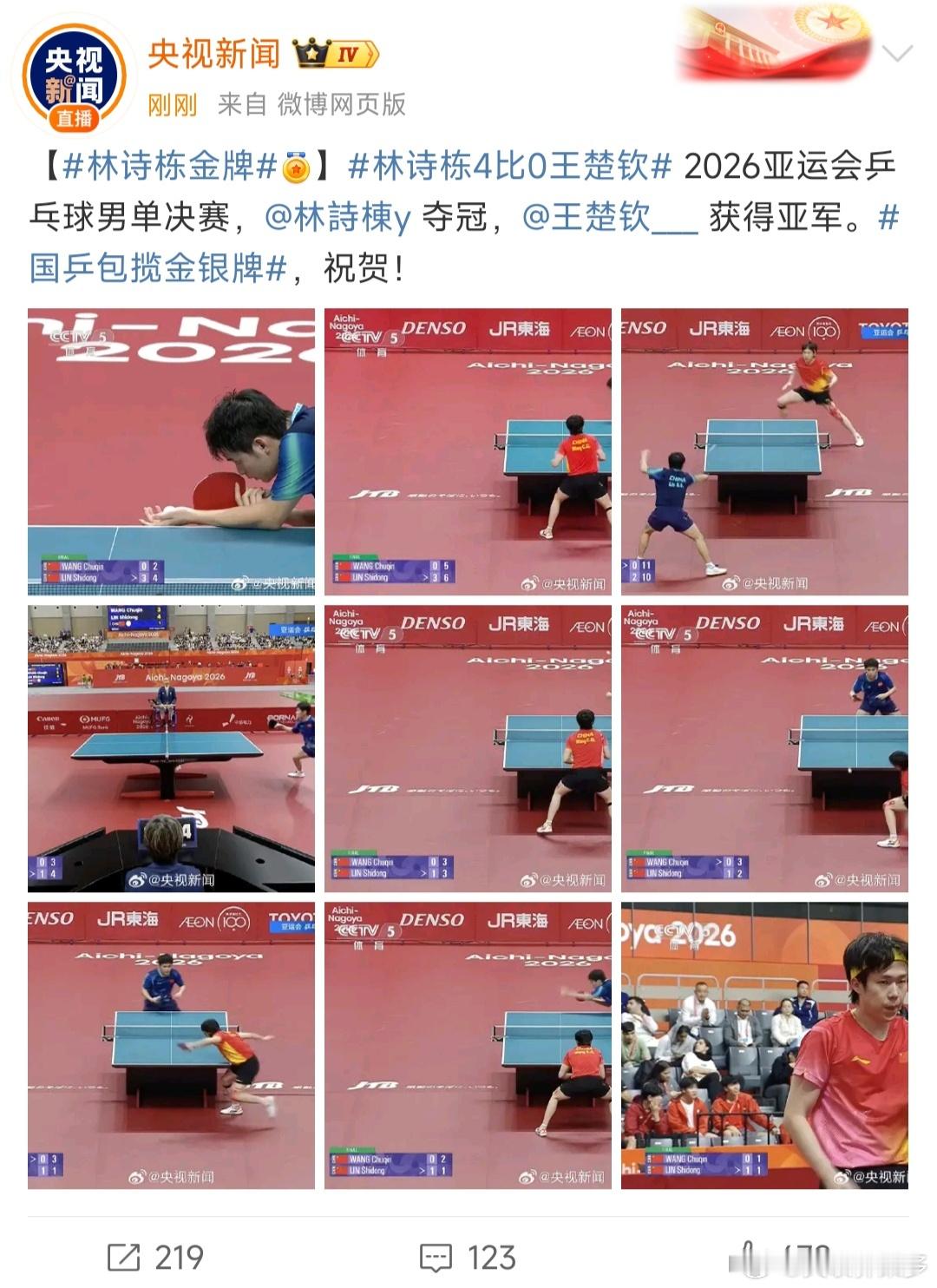 不中了林诗栋金牌还是4:0赢的🤐 ​​​