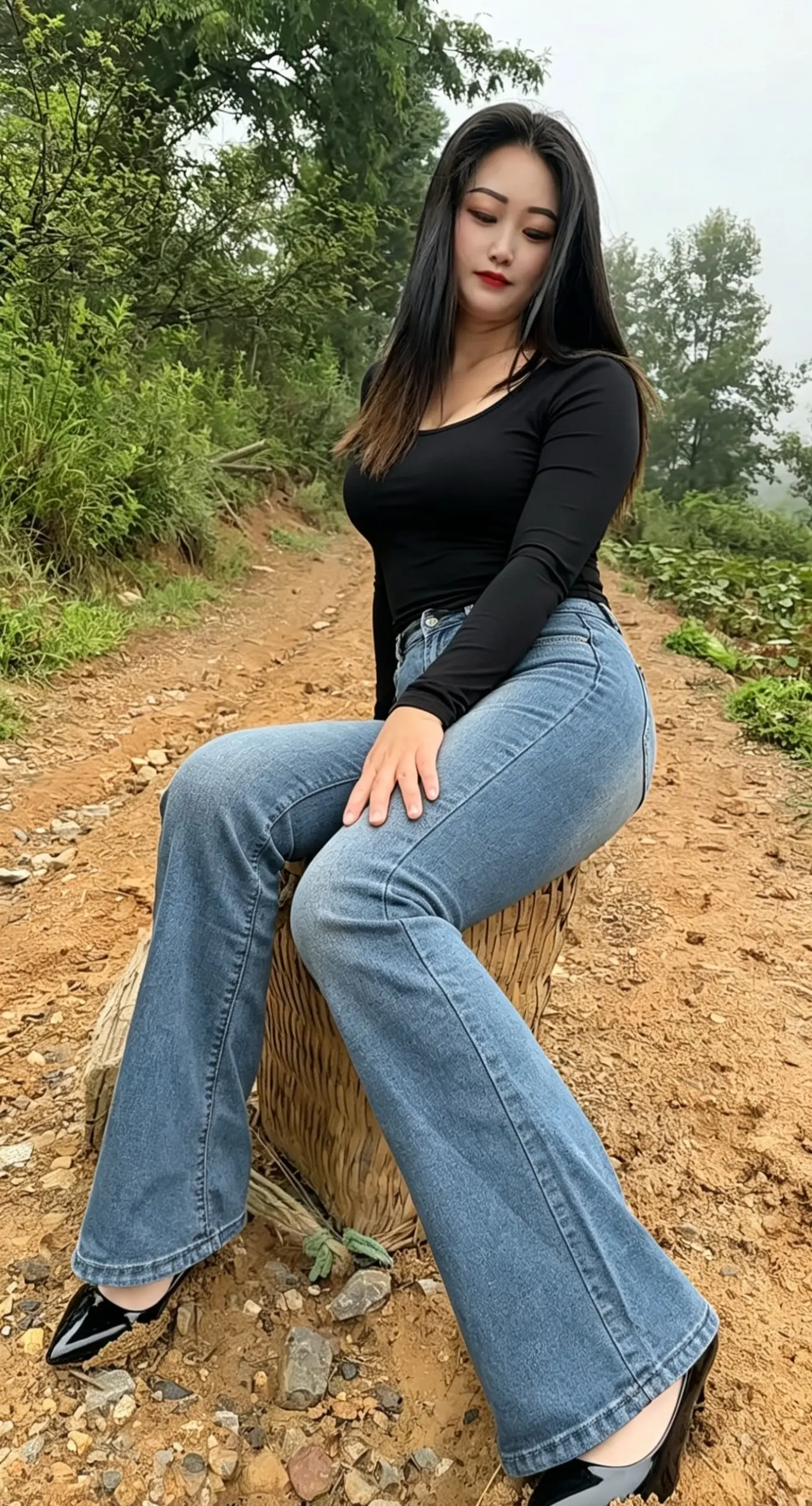 户外牛仔裤女 紧身牛仔裤 微胖女生 感情
