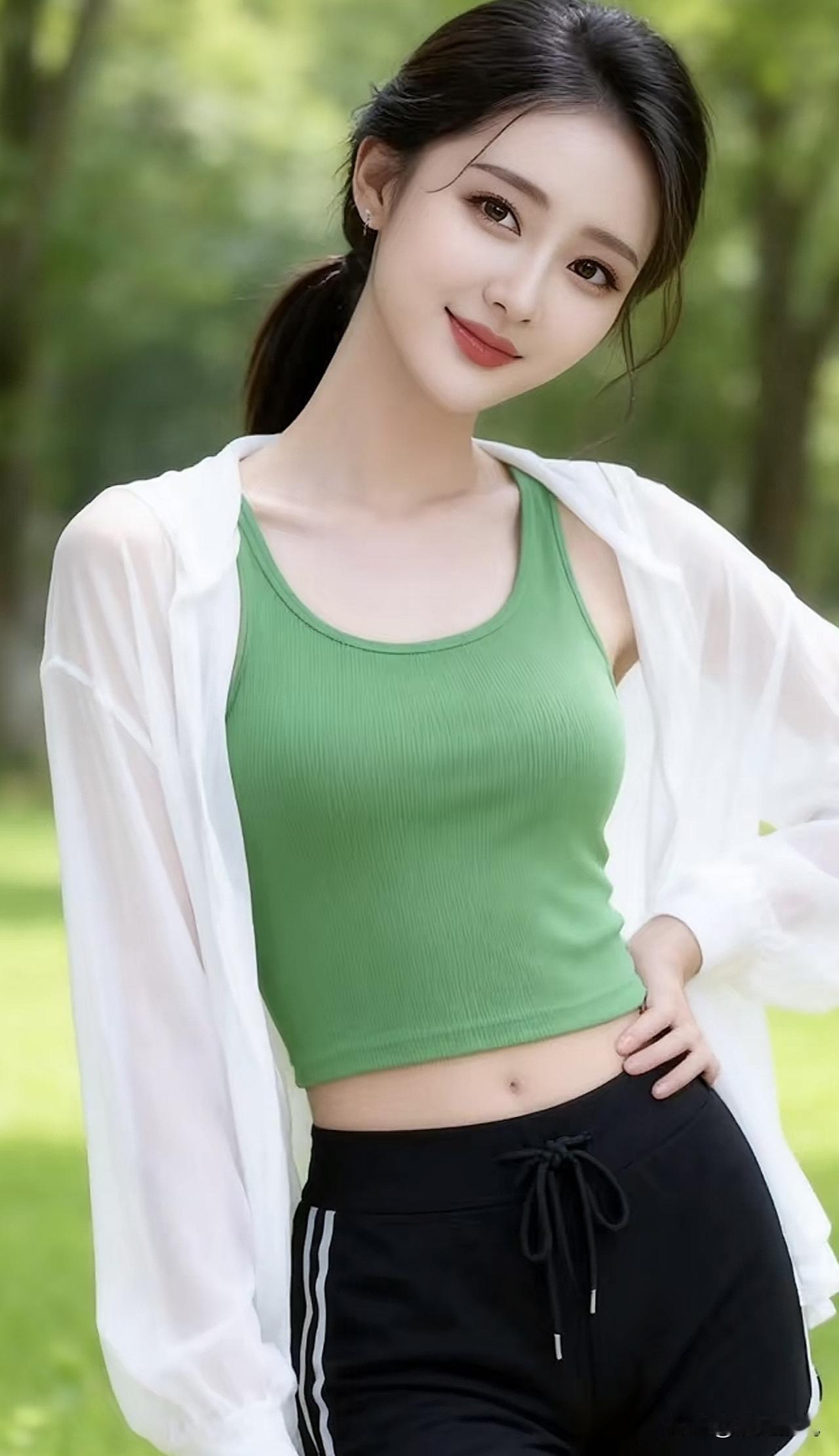 夏日清新运动风，绿意盎然，活力满满！🌿💪绿色运动风穿搭 运动风少女风 活力运