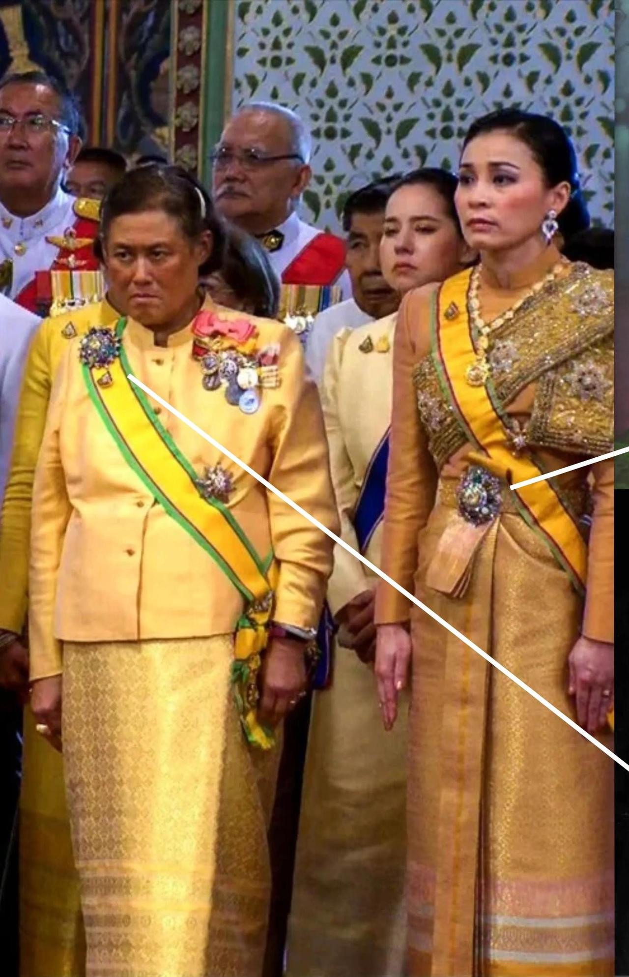 苏提达王后和诗琳通公主在看啥？她们的表情挺不悦的，不得不说，诗琳通公主那混血儿外