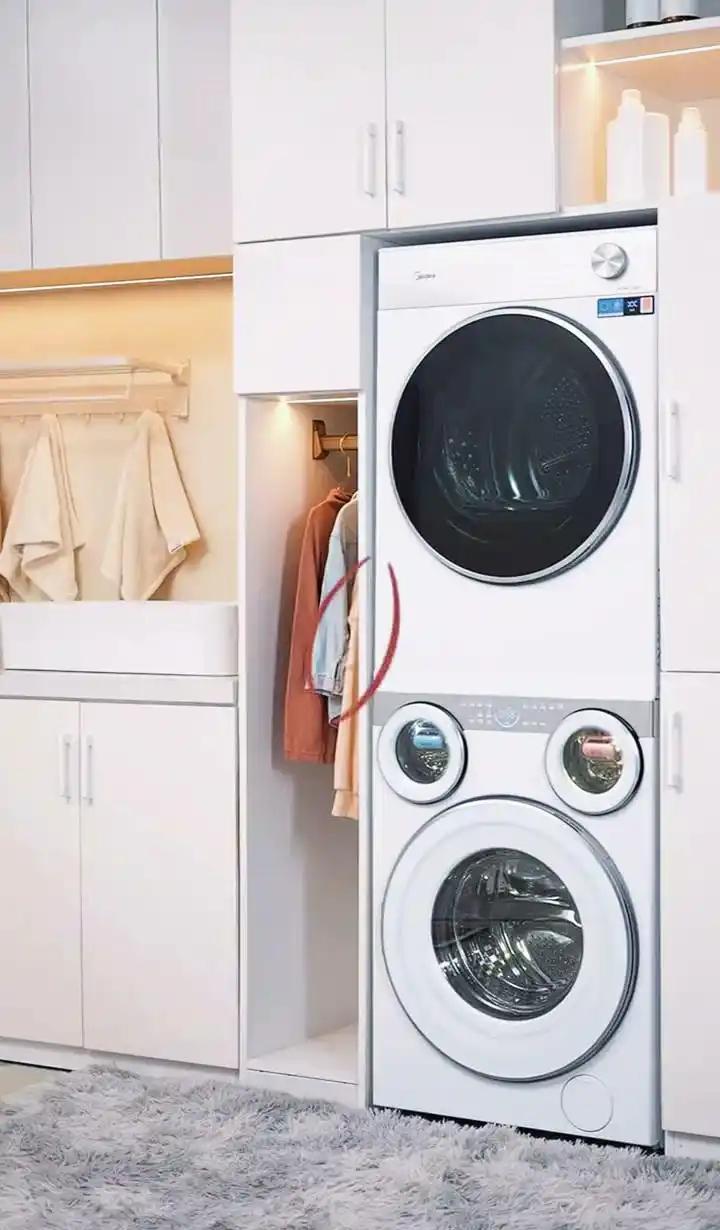 除了分区，烘干是另一个被重点攻坚的堡垒。 

传统冷凝式洗烘一体机烘干一套四件套