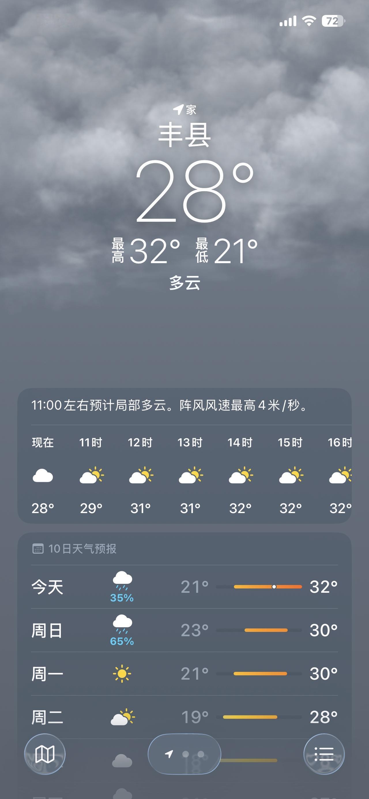 不仅不用开空调，连电扇也不用开了，明明昨天还热的不行，今天就立马感觉秋天来了
没