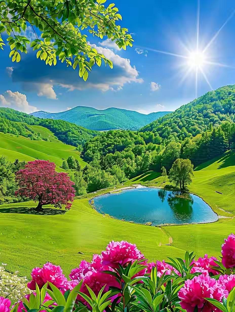 相册里最满意的照片，是在花园拍的一片花海。那天和家人去花园，第一次见到那么美的景