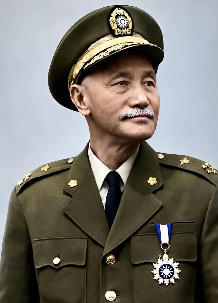 蒋介石胸前佩戴的，就是大名鼎鼎的青天白日勋章。
它是民国含金量极高的军功勋章，不