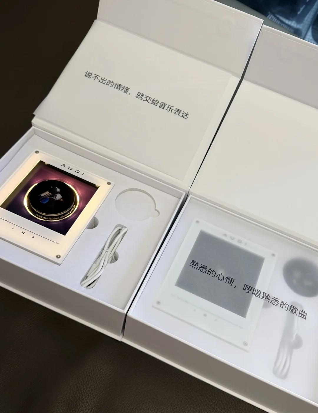 奥迪音乐盲盒也是开到隐藏款了
两个，第一个就开出万妮达唱的音乐🎵，设计感还是蛮