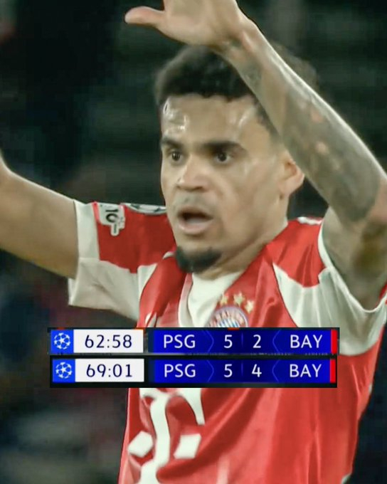 令人窒息的剧情！拜仁在2-5落后时，用两粒进球强势回应。我们能每周都看这两支球队