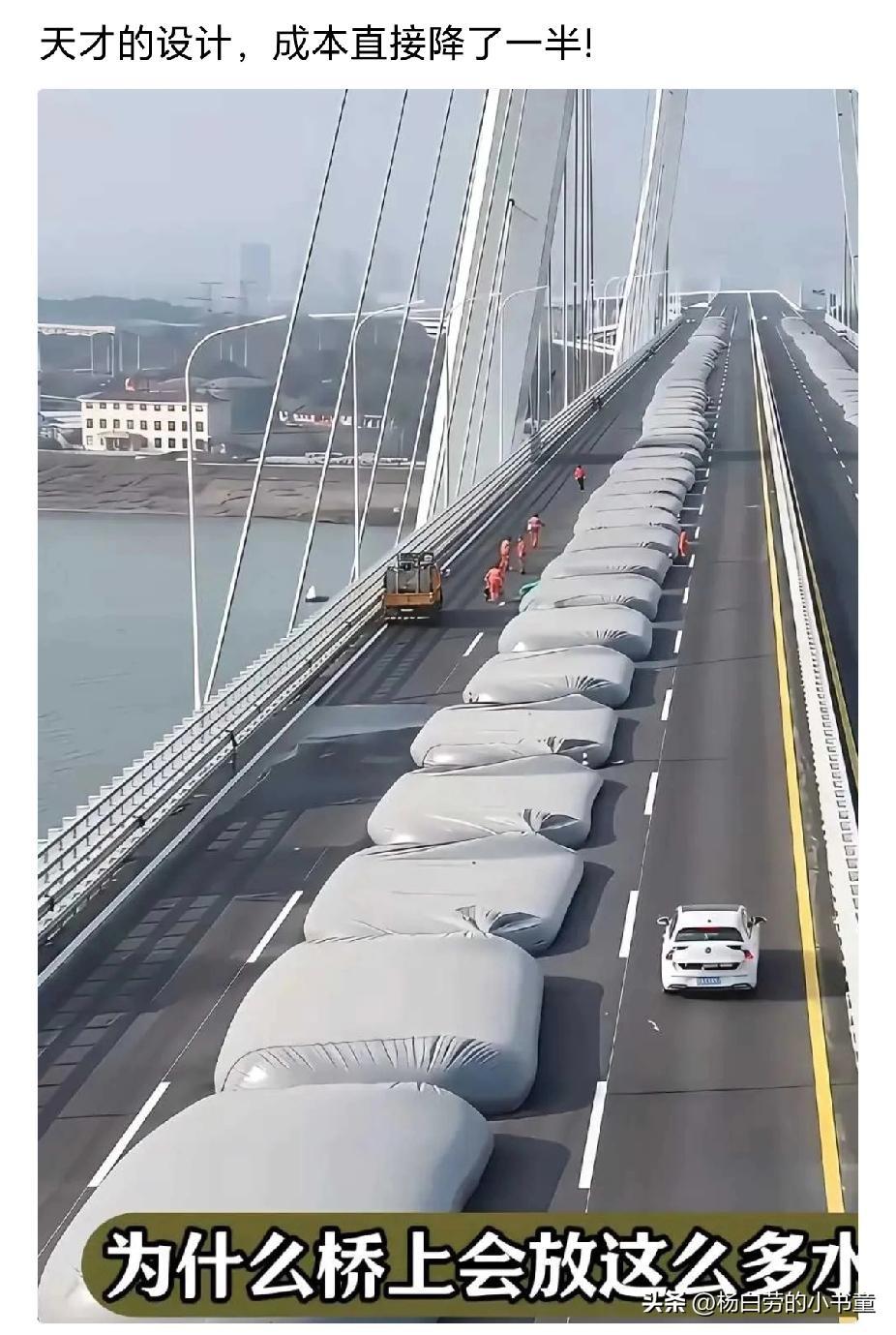 桥上为什么放这么多水泥
懂的人还说这就是专业
这是哪个天才设计师想出来的？
桥梁