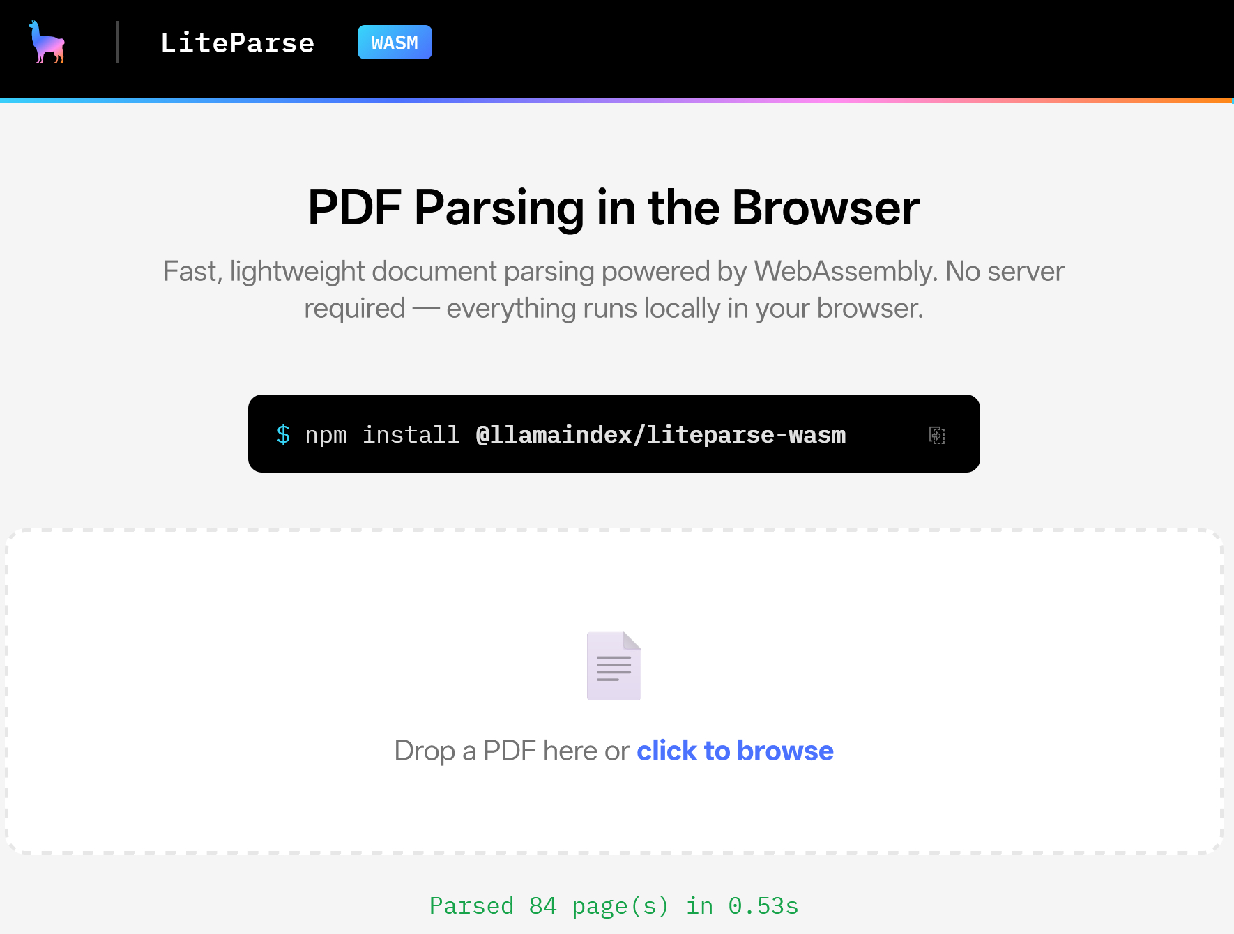 PDF解析工具LiteParse发布了 v2.0 ，用Rust重写了特点是速度飞