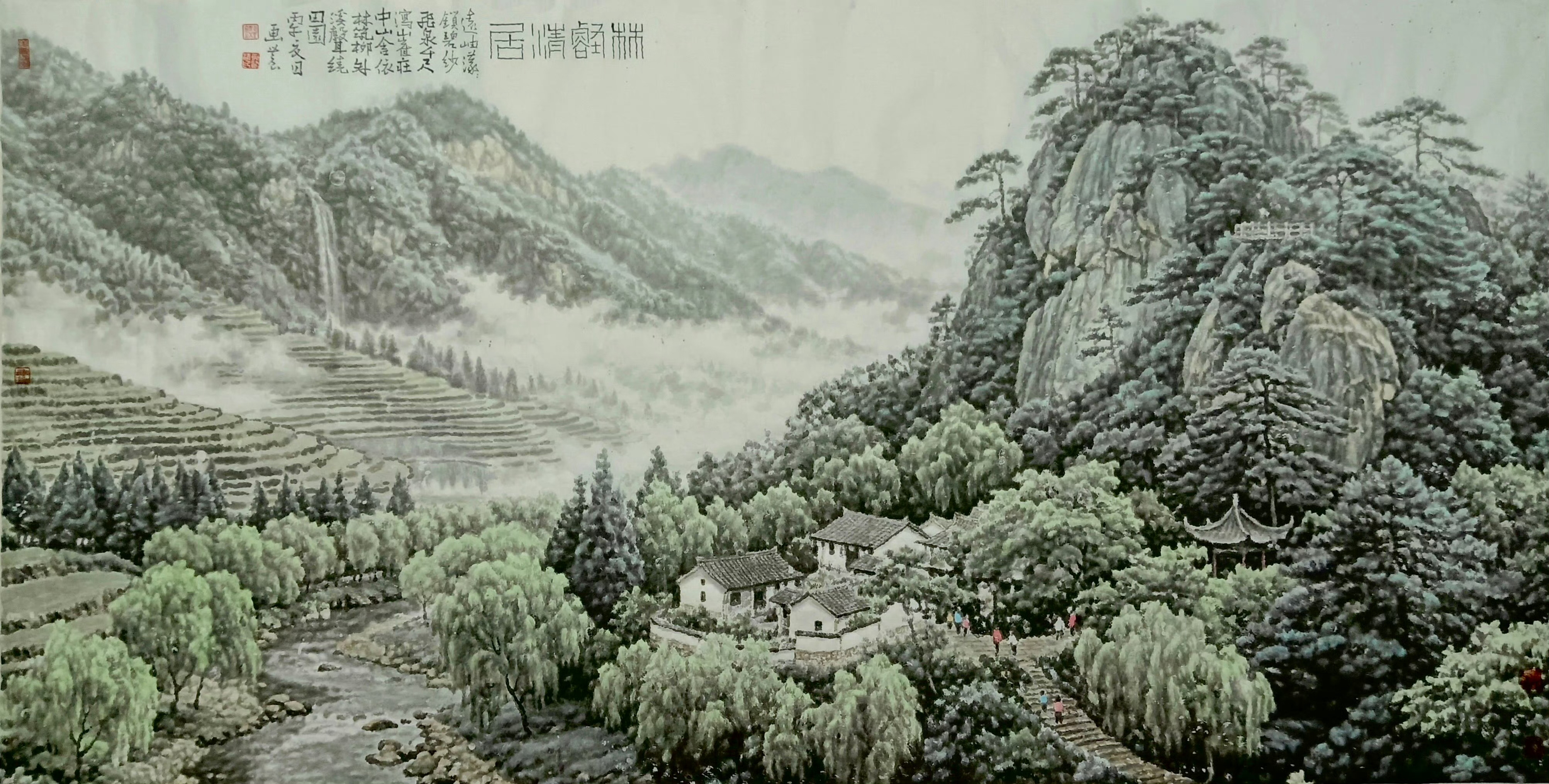 “ 印象积墨法山水作品《林壑清居》… ”丨黄贤清（笔名画农） ​​​