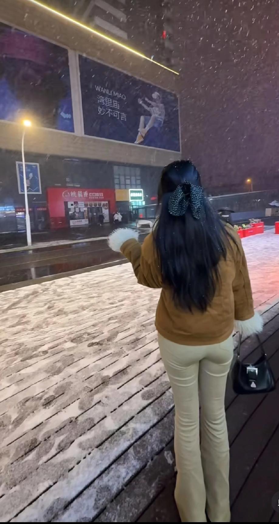 雪夜，是大自然馈赠的绝美礼物。冬天的夜晚，洁白雪花轻柔飘落，好似云做的精灵赴一场