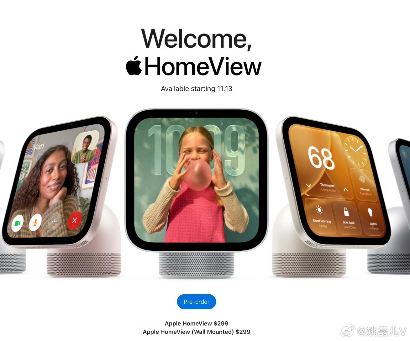 苹果又一波新品来了名字叫 Apple HomeView，桌面版和壁挂版都卖 29