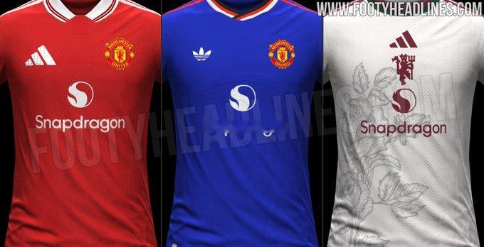 Footy Headlines爆料2026-2027赛季曼联的主客以及二客球衣 