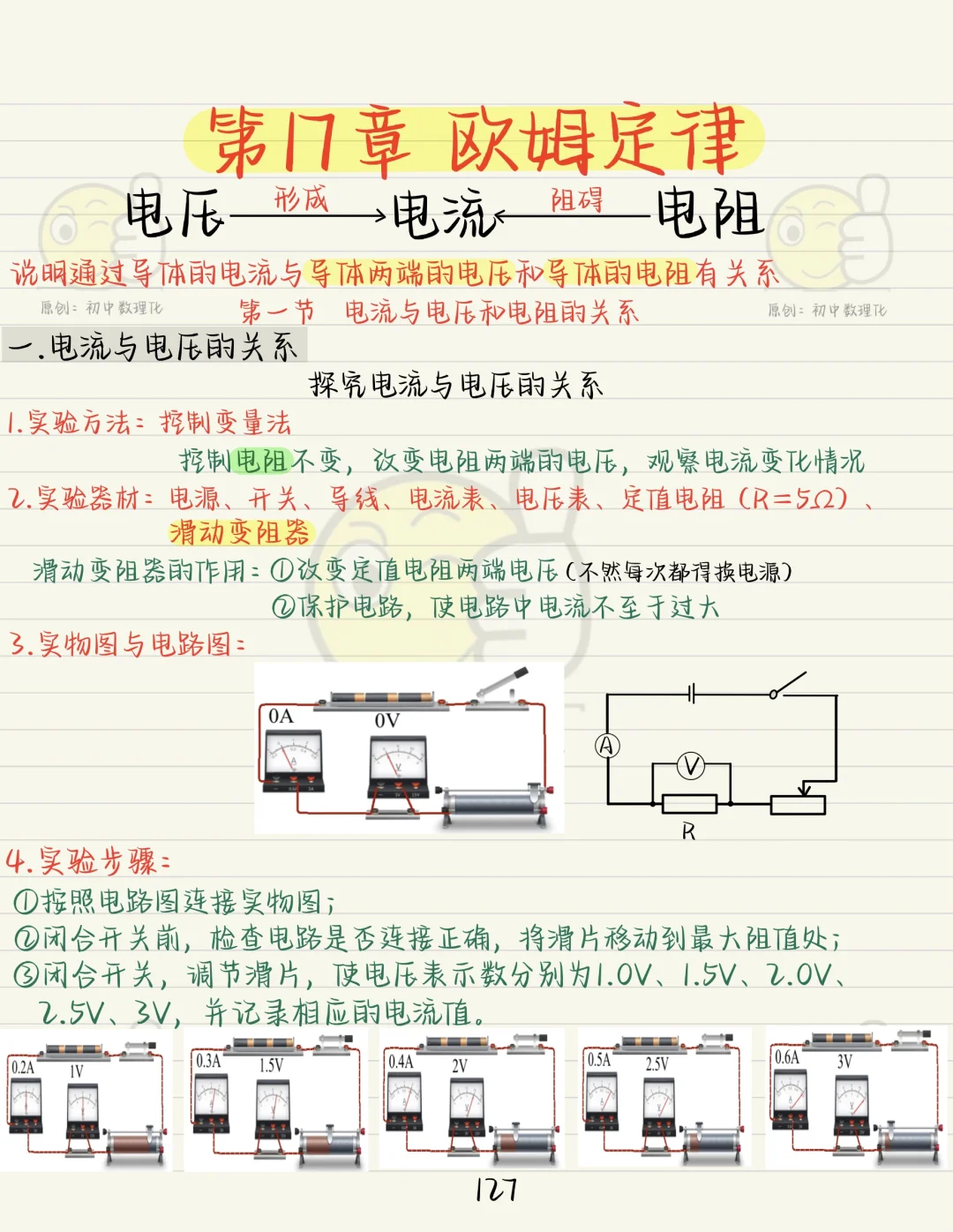 初三电学重难点：欧姆定律实验❗必考❗